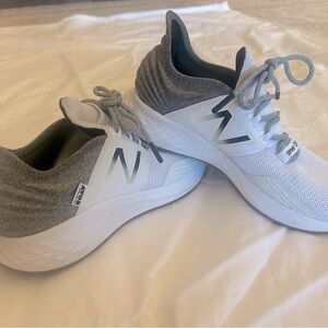 White & Grey New Balance tennis shoes